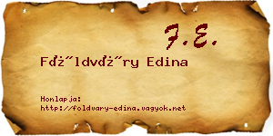 Földváry Edina névjegykártya