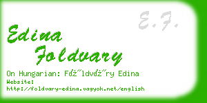 edina foldvary business card